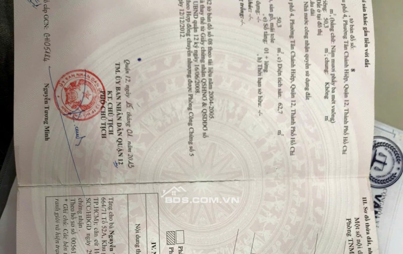 BÁN NHÀ HẺM 158 LÂM THỊ HỐ - TRUNG MỸ TÂY, CHÍNH CHỦ BÁN NHÀ HẺM XE HƠI 8M
